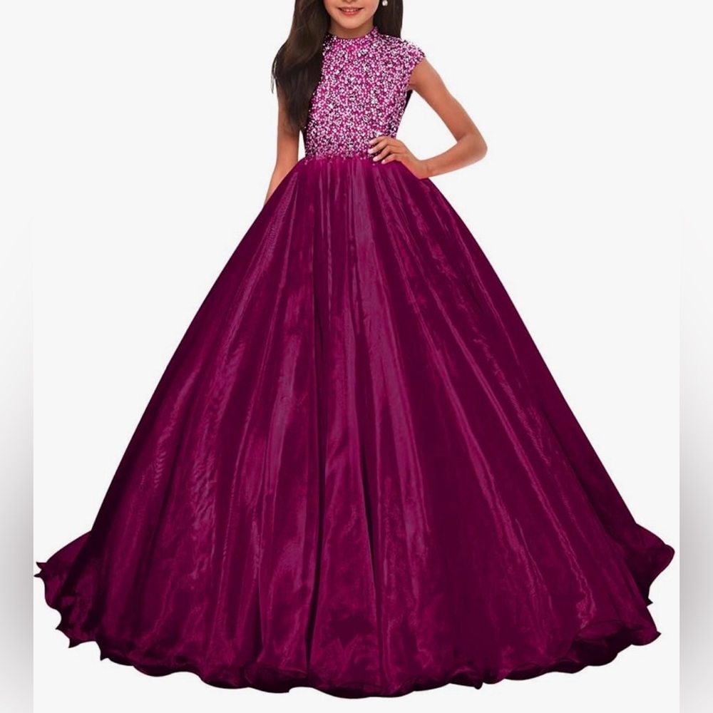 Elegant Plum Girl Gown size 12